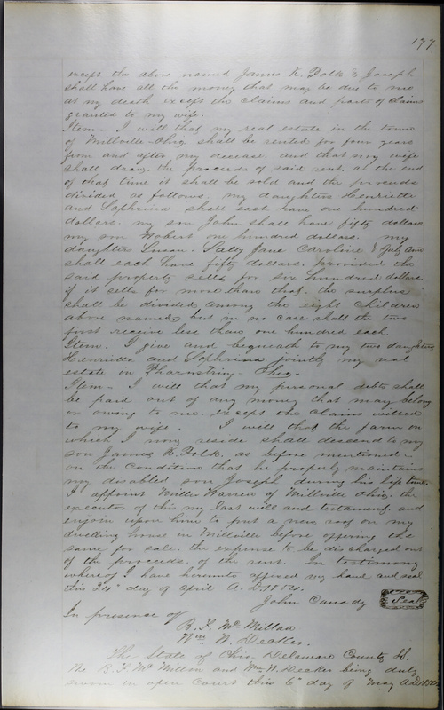 Delaware County Ohio Will Records Vol. 3 1850-1859 (p. 229)