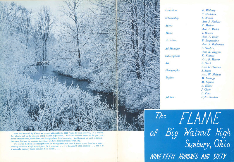 Big Walnut High School Yearbook. 1960: The Flame (p. 4)