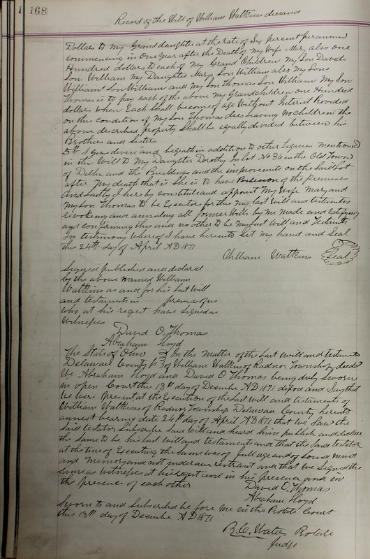 Delaware County Ohio Will Records Vol. 5 1869-1876 (p. 201)