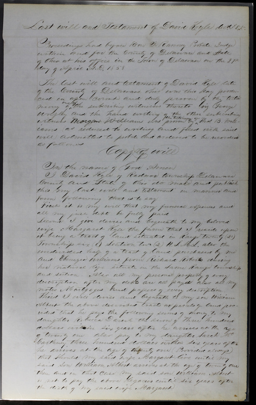 Delaware County Ohio Will Records Vol. 3 1850-1859 (p. 436)