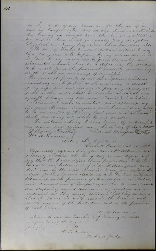 Delaware County Ohio Will Records Vol. 3 1850-1859 (p. 200)