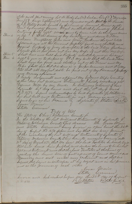 Delaware County Ohio Will Records Vol. 5 1869-1876 (p. 368)