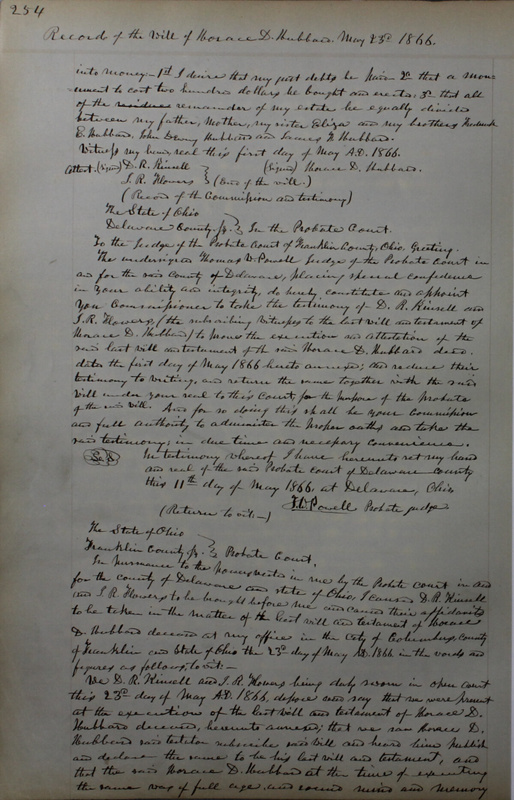 Delaware County Ohio Will Records Vol. 4 1859-1869 (p. 286)