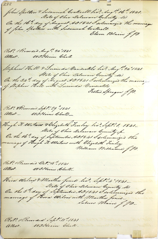 Marriage Records Vol.1 1835-1845 (p. 296)