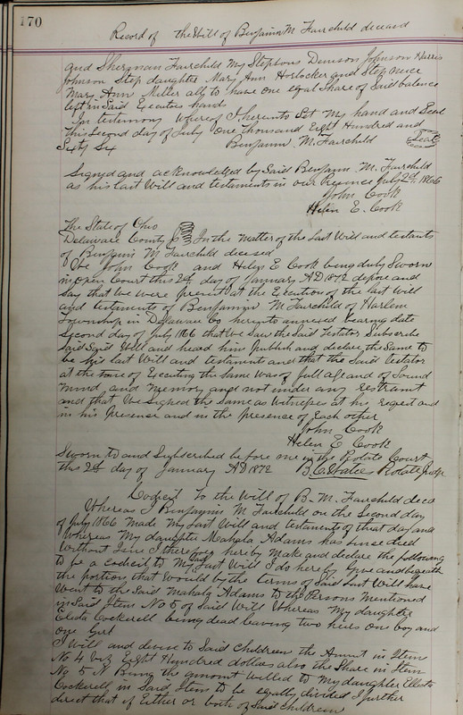 Delaware County Ohio Will Records Vol. 5 1869-1876 (p. 203)