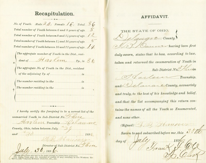 Harlem Township Enumeration of Youth Sub-District 3, July 29th, 1896 (6)