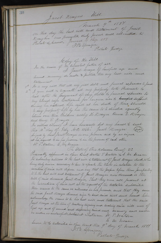 Delaware County Ohio Will Records Vol. 6 1876-1883 (p. 86)