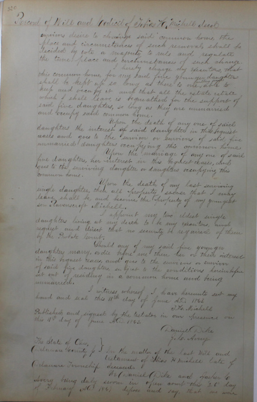 Delaware County Ohio Will Records Vol. 4 1859-1869 (p. 352)