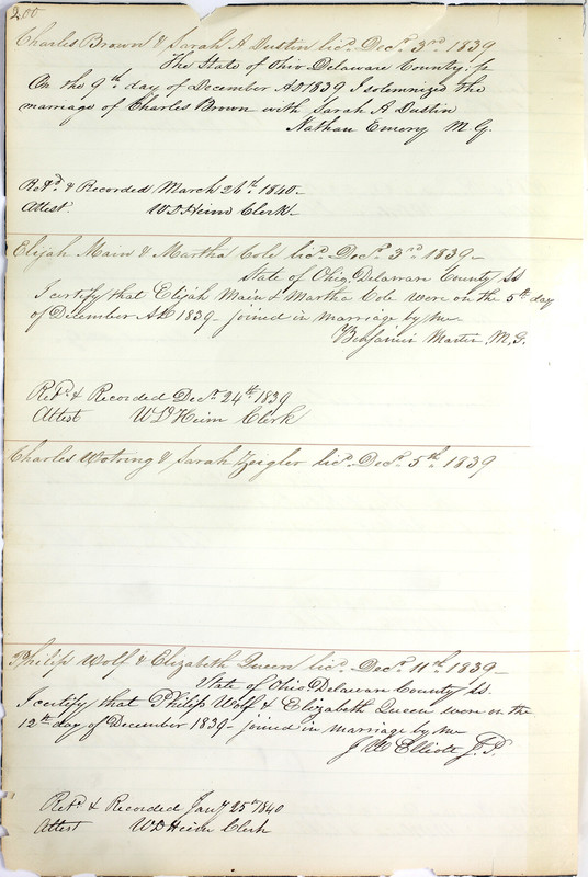 Marriage Records Vol.1 1835-1845 (p. 204)