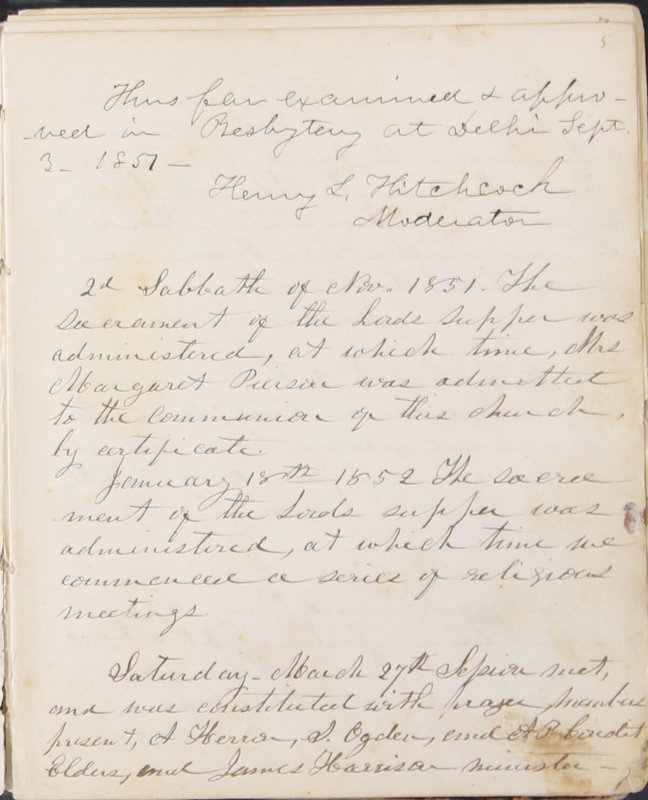 Sessional Records of the 1st Presbyterian Church of Trenton, Delaware Co., Ohio, 1831 (p. 11)