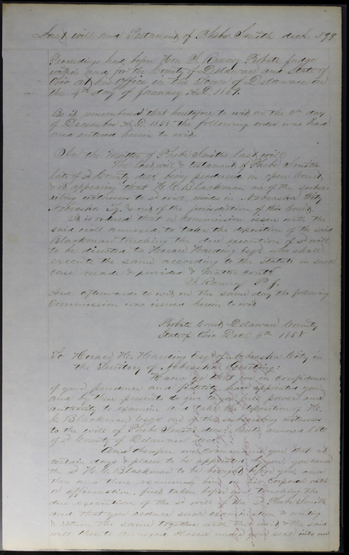 Delaware County Ohio Will Records Vol. 3 1850-1859 (p. 450)