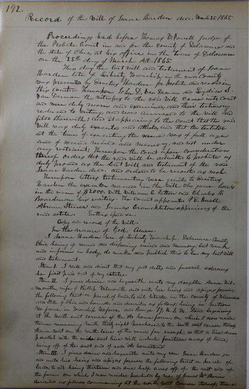 Delaware County Ohio Will Records Vol. 4 1859-1869 (p. 224)