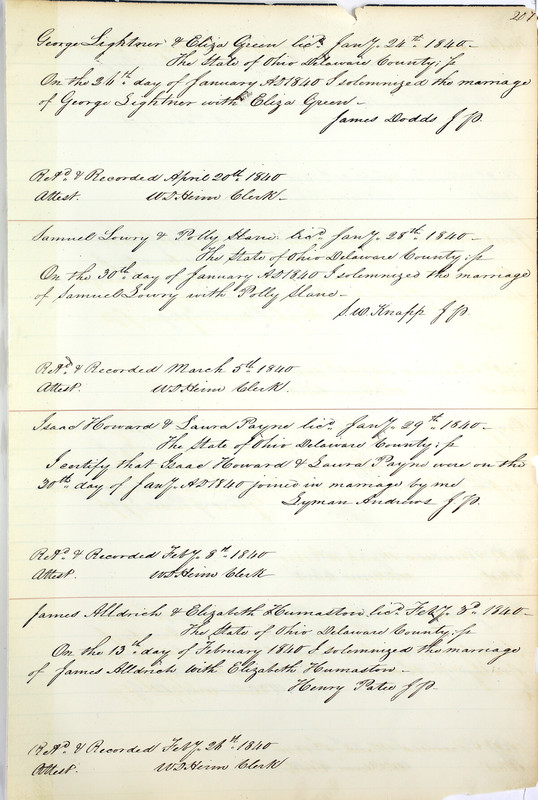 Marriage Records Vol.1 1835-1845 (p. 211)