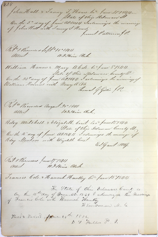 Marriage Records Vol.1 1835-1845 (p. 442)