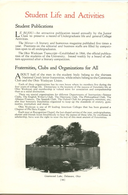 Ohio Wesleyan University: A Fountain of Good in the World (p. 20)