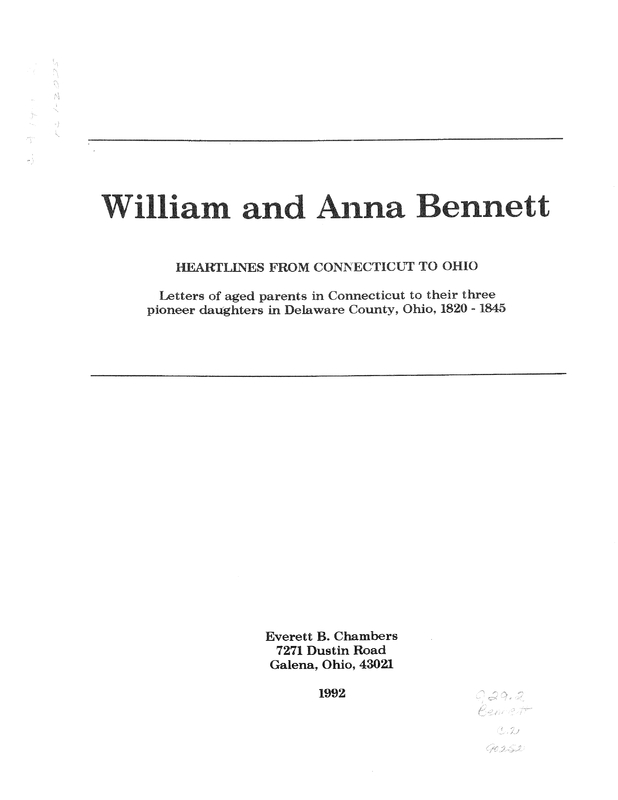 William and Anna Bennett of Mansfield, Connecticut (p. 3)