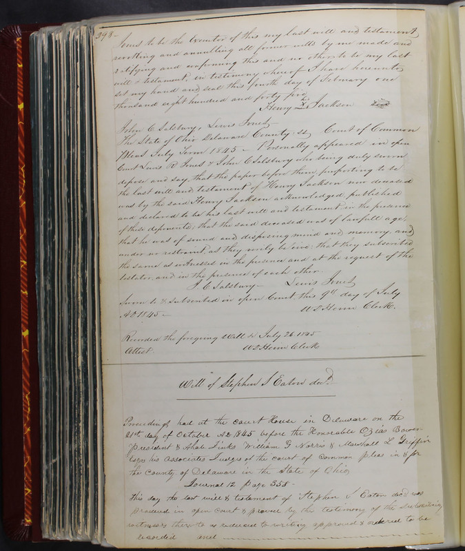 Delaware County Ohio Will Records Vol. 2 1835-1850 (p. 343)