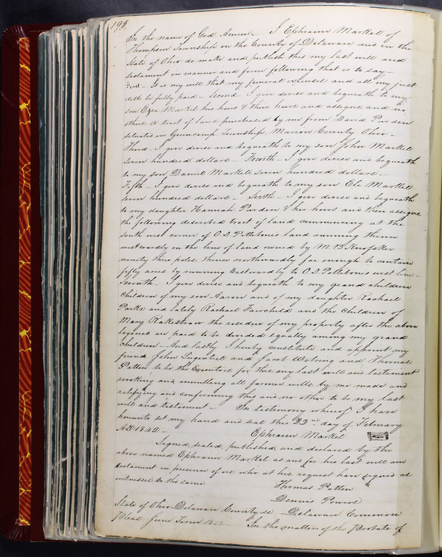 Delaware County Ohio Will Records Vol. 2 1835-1850 (p. 243)