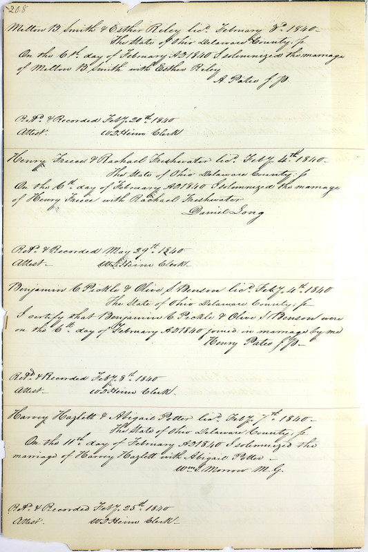 Marriage Records Vol.1 1835-1845 (p. 212)