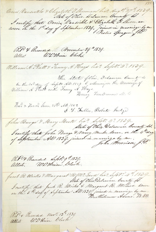 Marriage Records Vol.1 1835-1845 (p. 189)