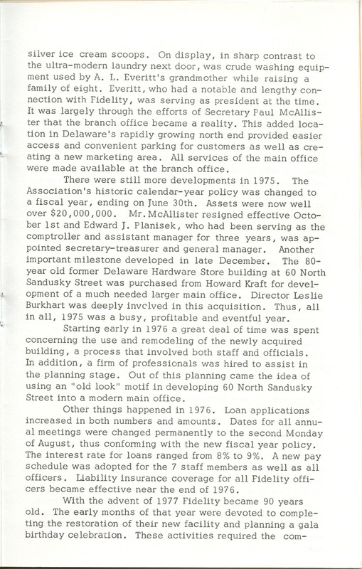 Fidelity Federal Savings and Loan Association 100 Years (p. 20)