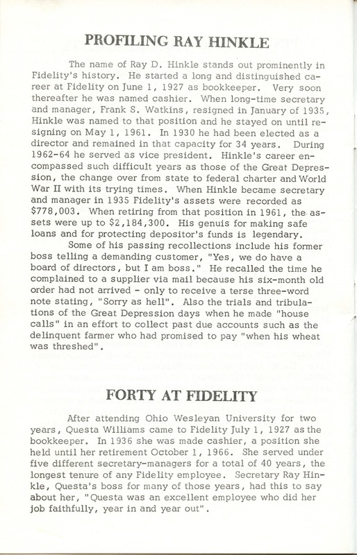 Fidelity Federal Savings and Loan Association 100 Years (p. 29)