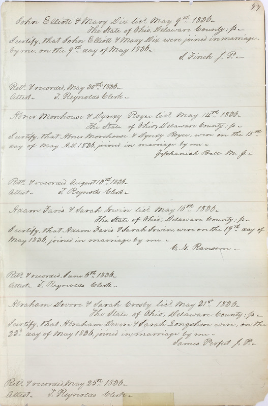 Marriage Records Vol.1 1835-1845 (p. 51)