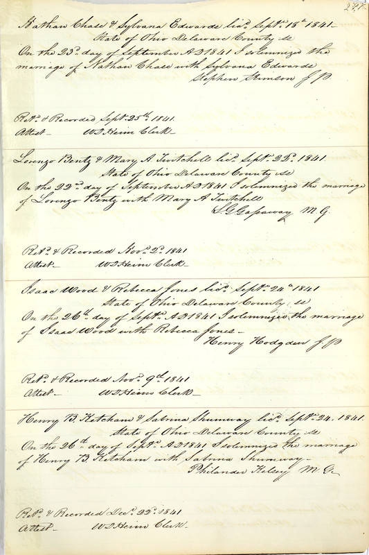 Marriage Records Vol.1 1835-1845 (p. 301)