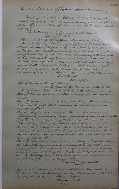 Delaware County Ohio Will Records Vol. 4 1859-1869 (p. 473)